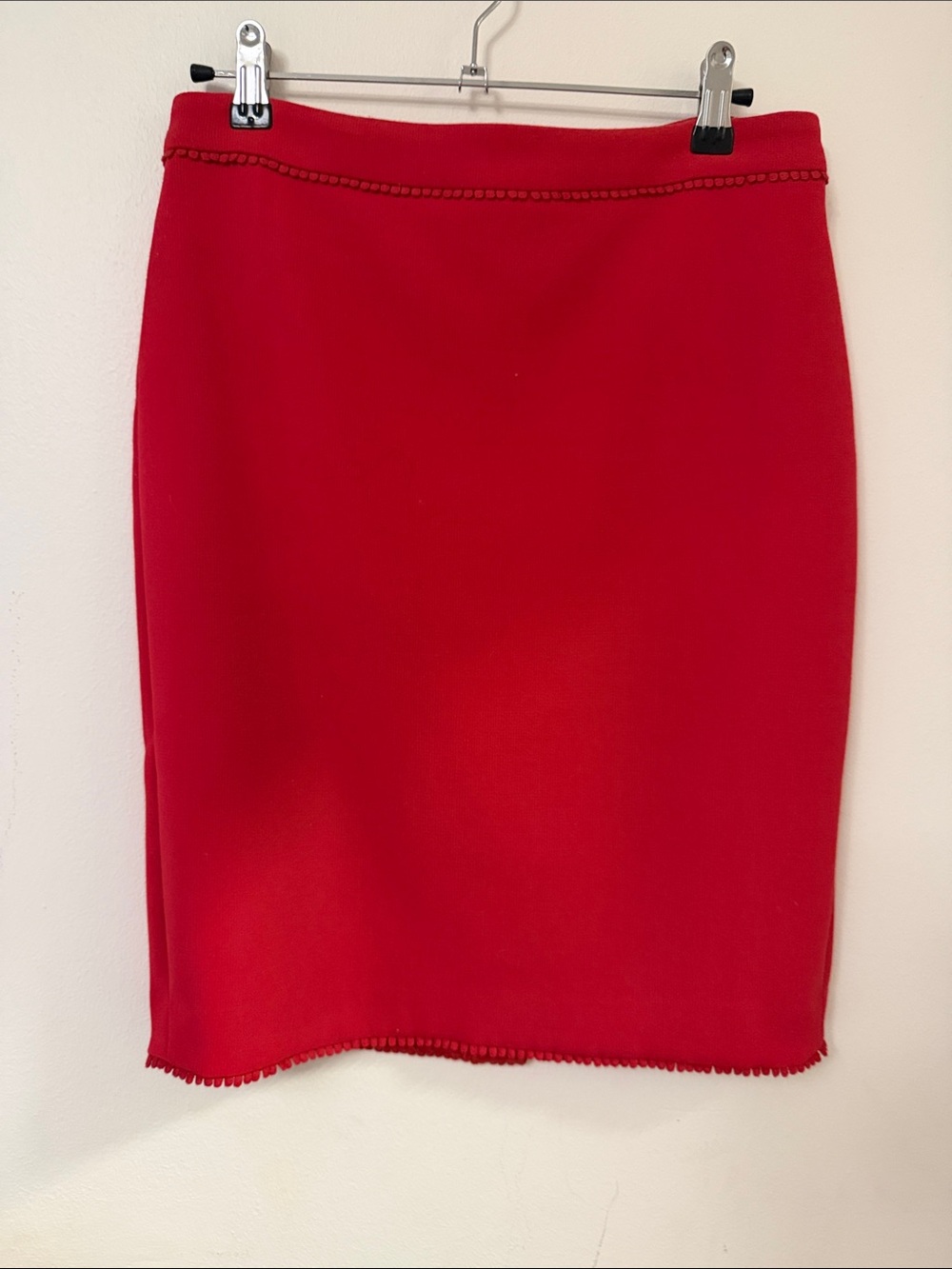 Ann Taylor Red Midi Pencil Skirt